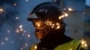 Ukraine -- Rescue workers at the site of Russian strike, Kyiv, 7Apr2025